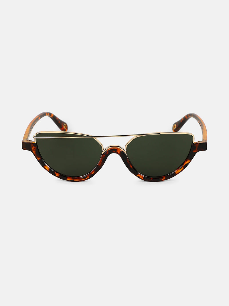 The Tilted-Bar Cateye Sunglass - Coffee Brown