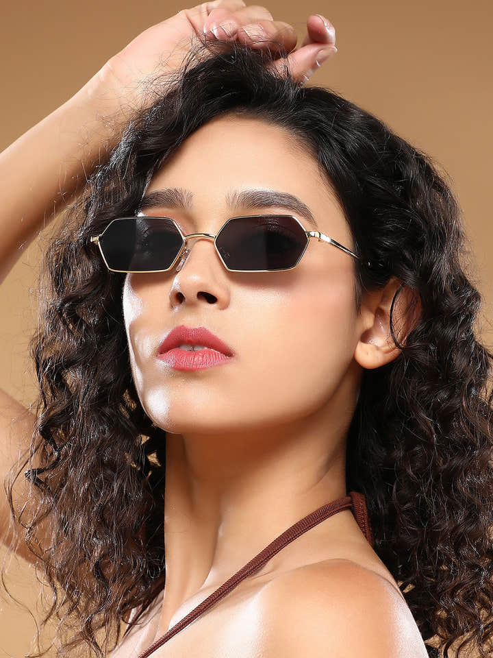 The Bash Geometric Sunglass - Midnight Black