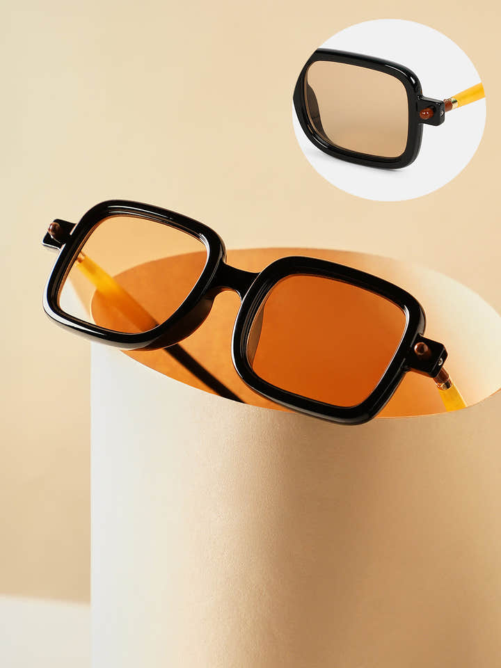 The Corsica Rectangular Sunglass - Onyx Black