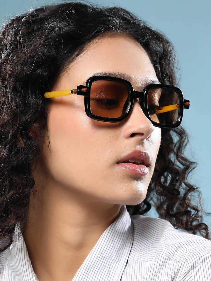 The Corsica Rectangular Sunglass - Onyx Black
