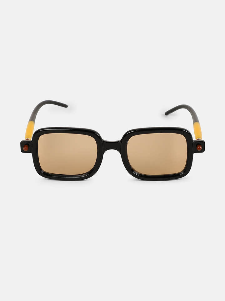 The Corsica Rectangular Sunglass - Onyx Black