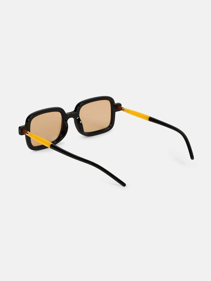 The Corsica Rectangular Sunglass - Onyx Black
