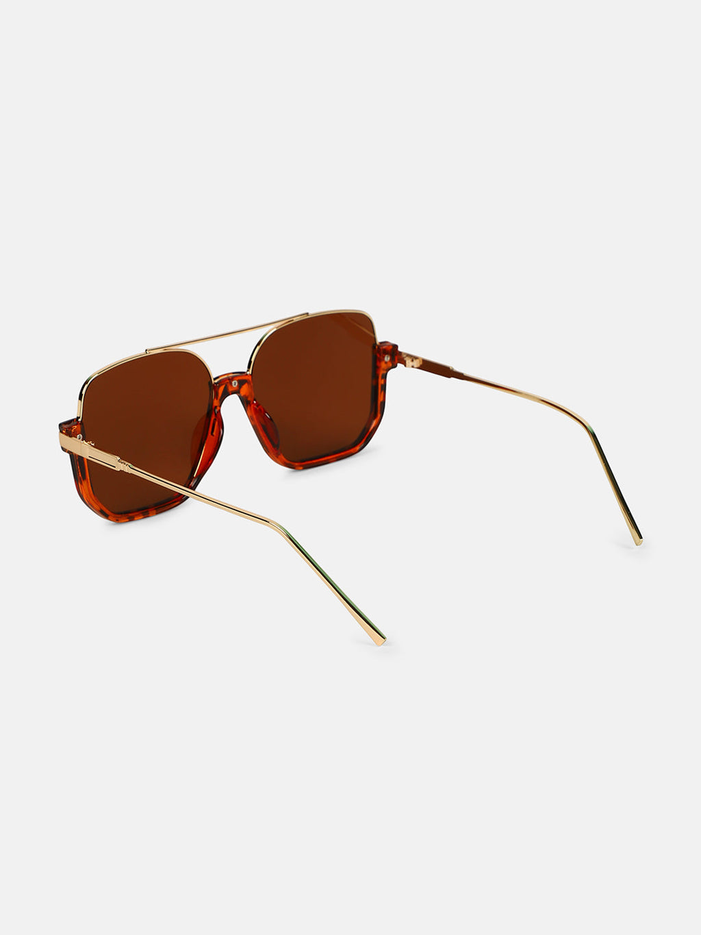The Layover Rectangular Aviator Sunglass - Chocolate Brown