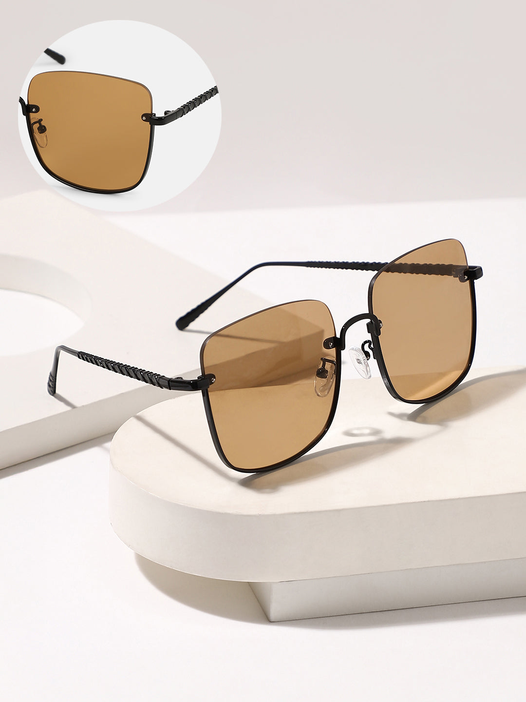 The Twisted-Highway Oversized Sunglass - Onyx Black