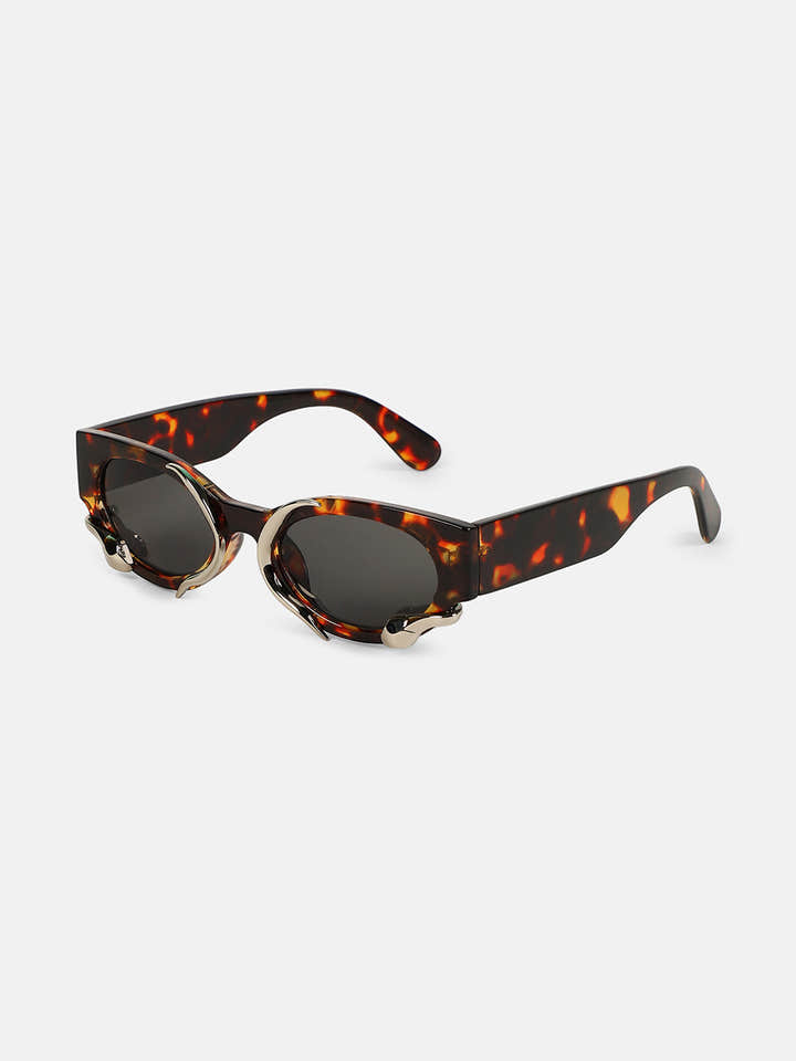 The Viperis Oval Sunglasses - Coffee Brown