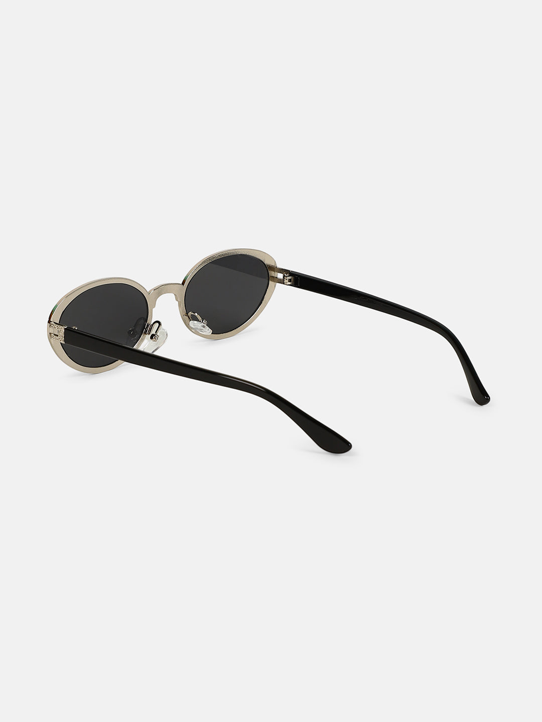 The Dented Oval Sunglass - Metallic Silver