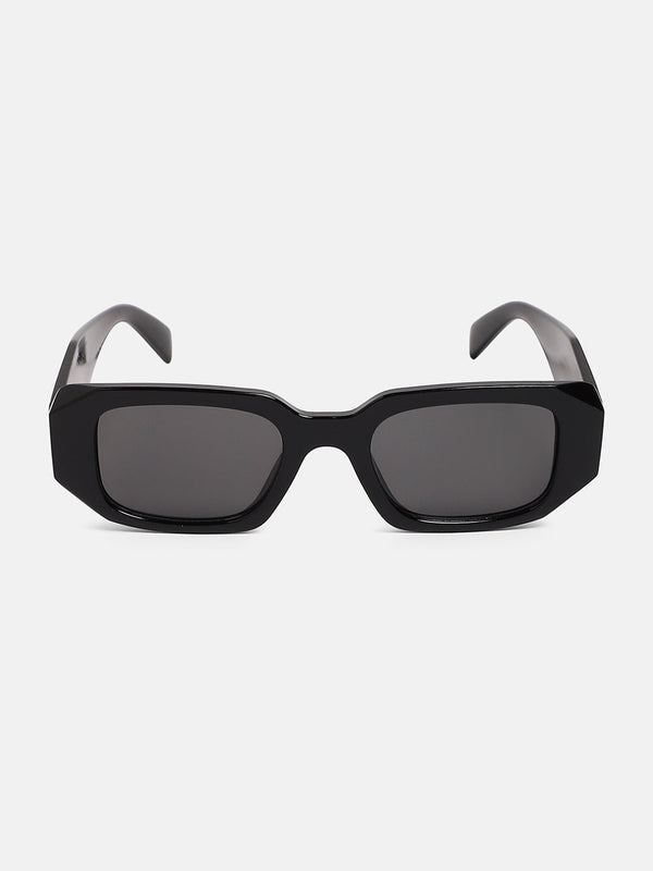 The Chonky Rectangular Sunglass - Onyx Black
