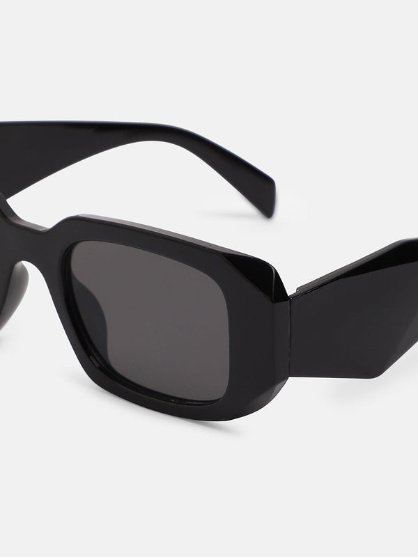 The Chonky Rectangular Sunglass - Onyx Black