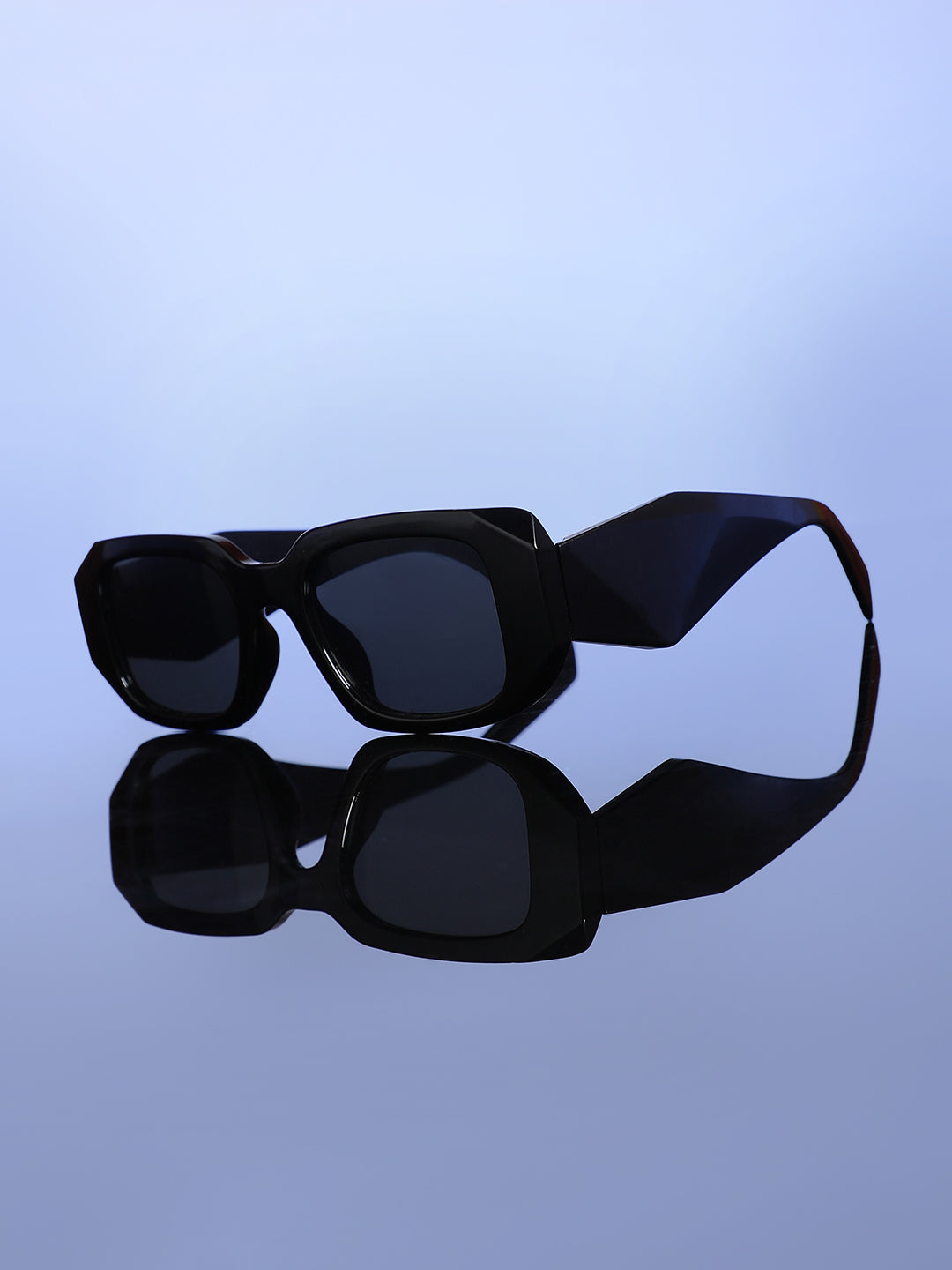 The Chonky Rectangular Sunglass - Onyx Black