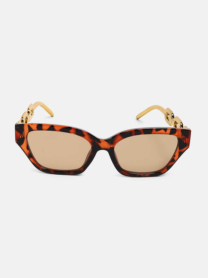 The Chainlink Cateye Sunglass - Coffee Brown