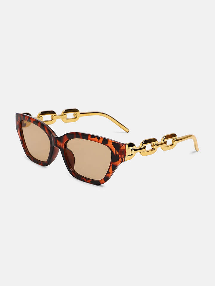 The Chainlink Cateye Sunglass - Coffee Brown