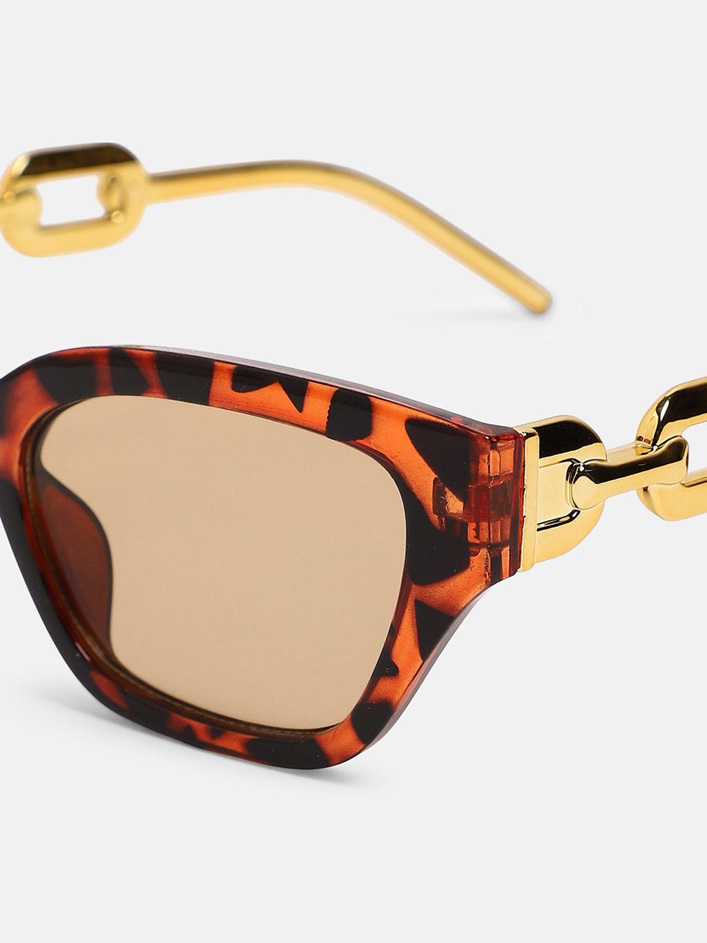 The Chainlink Cateye Sunglass - Coffee Brown