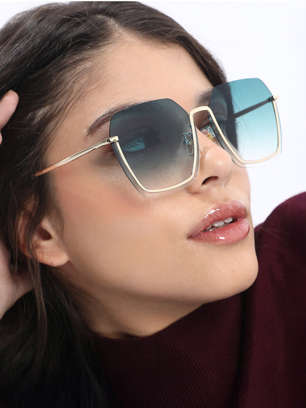 The Santorini Oversized Sunglass - California Gold