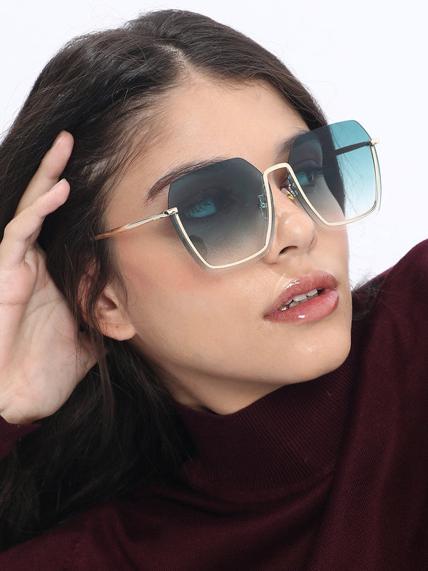 The Santorini Oversized Sunglass - California Gold