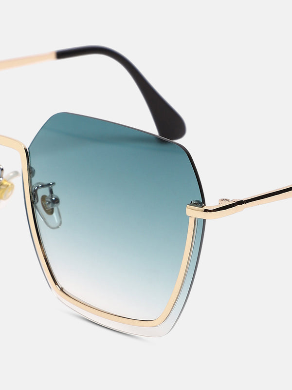 The Santorini Oversized Sunglass - California Gold