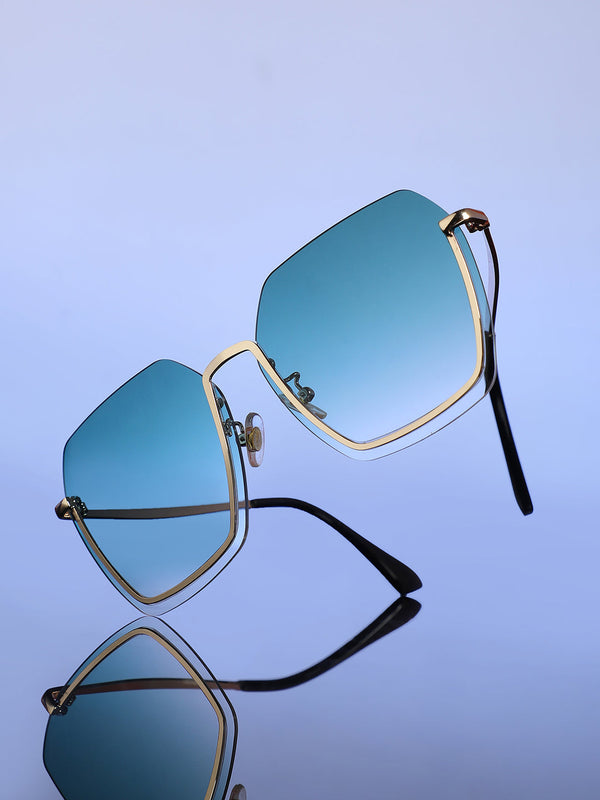 The Santorini Oversized Sunglass - California Gold