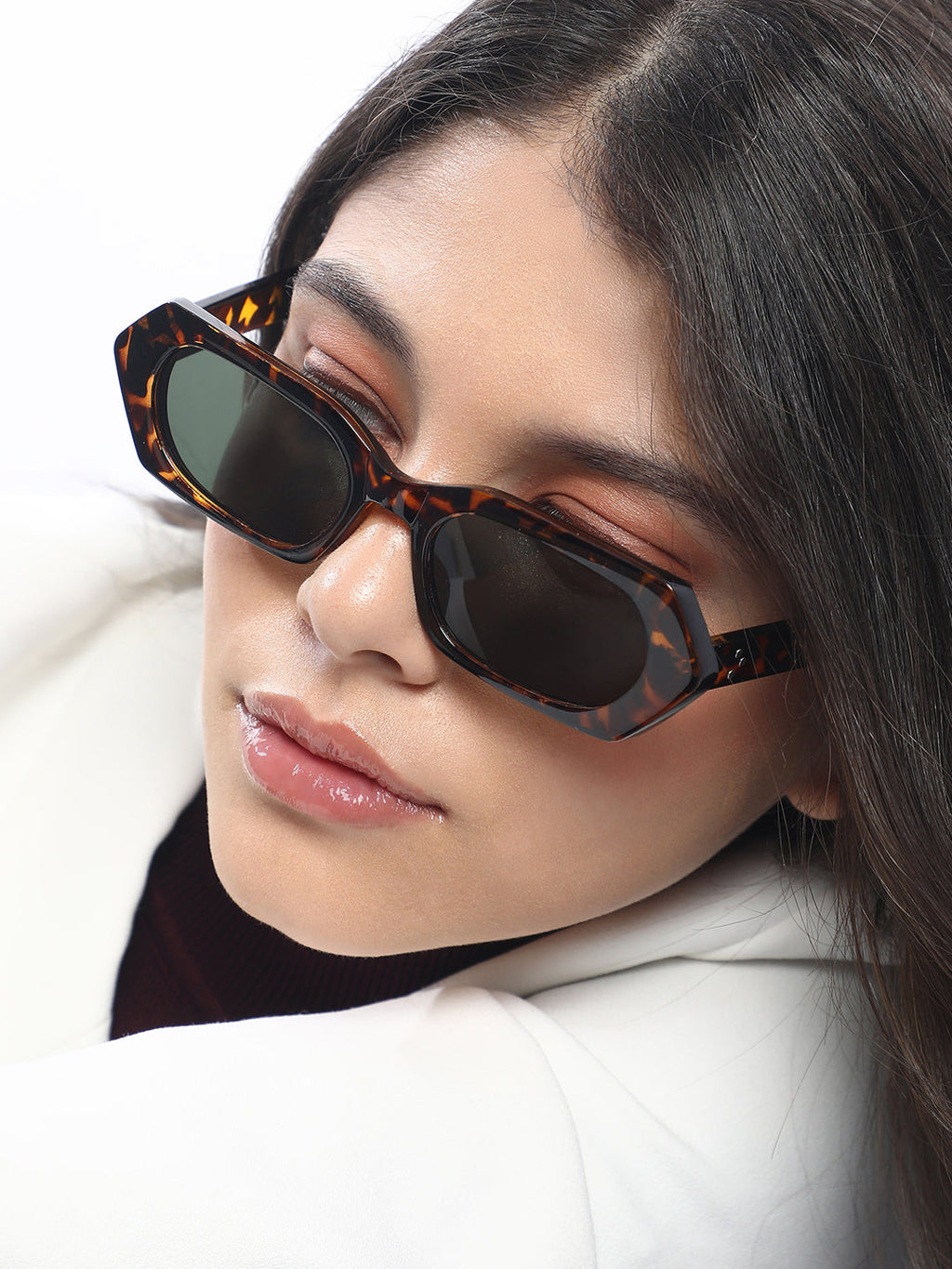 The Tortoiseshell-Rave Geometric Sunglass - Coffee Brown