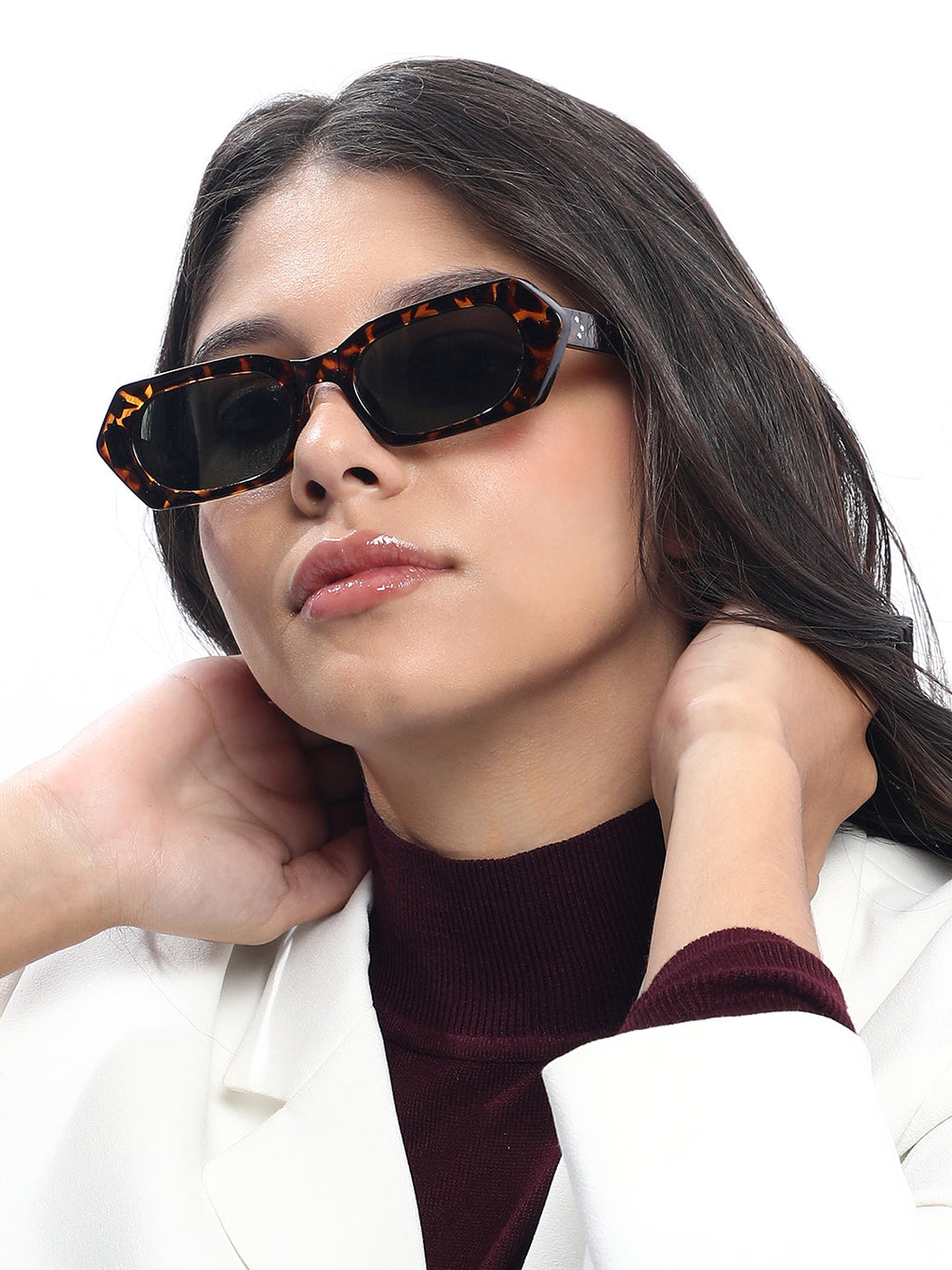 The Tortoiseshell-Rave Geometric Sunglass - Coffee Brown