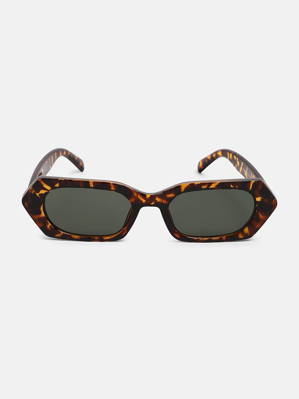 The Tortoiseshell-Rave Geometric Sunglass - Coffee Brown