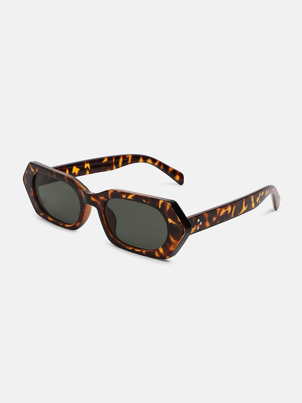 The Tortoiseshell-Rave Geometric Sunglass - Coffee Brown