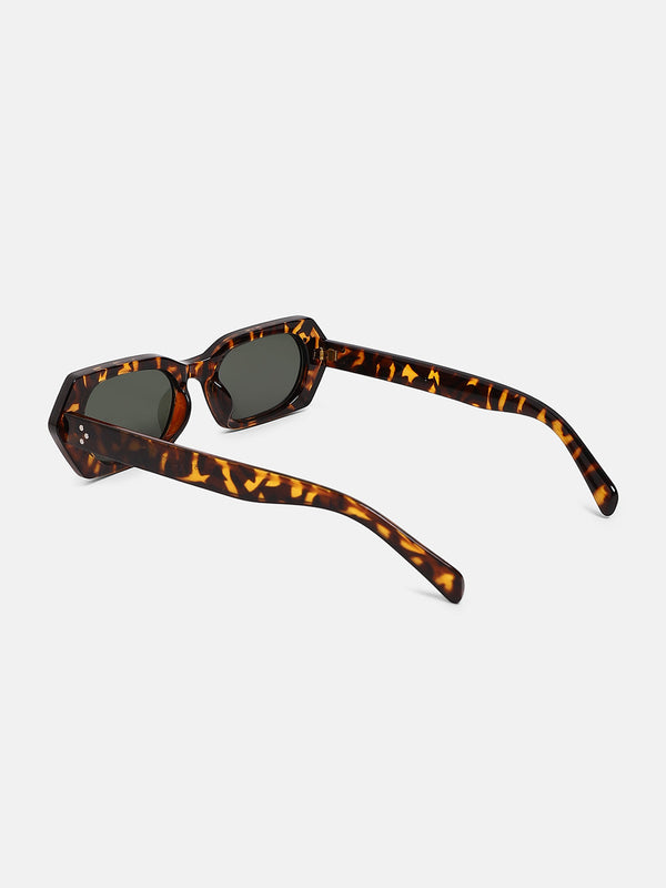 The Tortoiseshell-Rave Geometric Sunglass - Coffee Brown