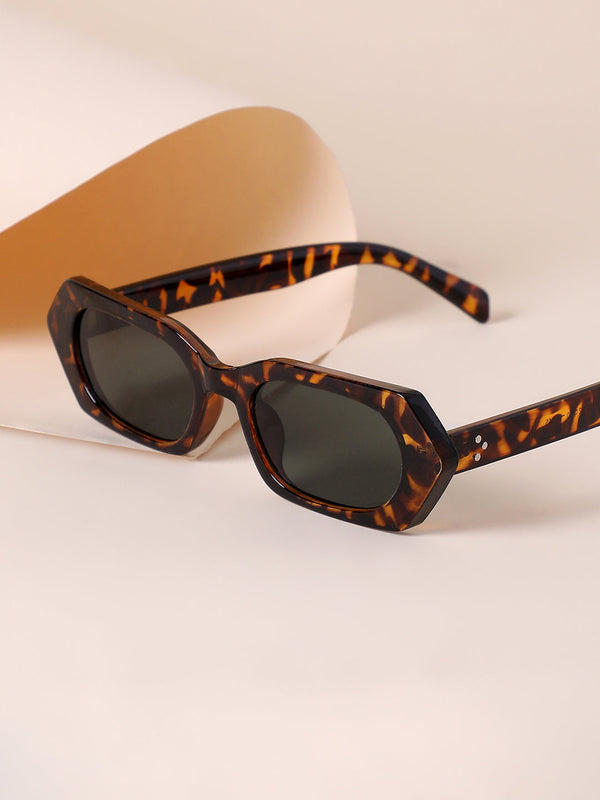 The Tortoiseshell-Rave Geometric Sunglass - Coffee Brown