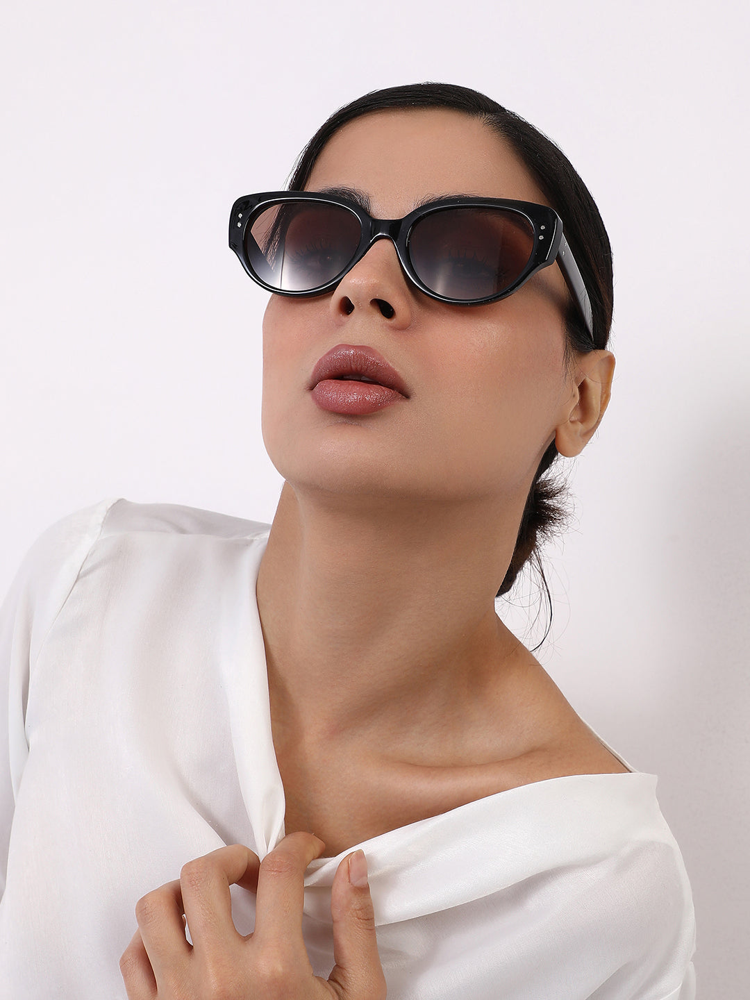The Nona Cateye Sunglass - Onyx Black