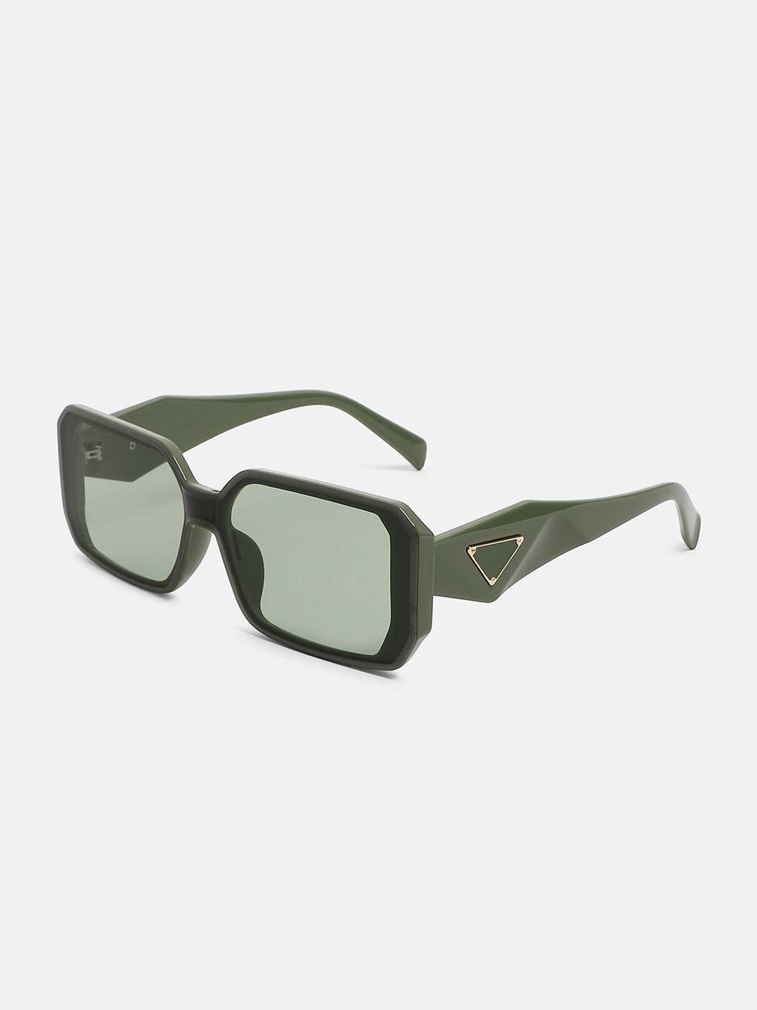 The Backstage Rectangular Sunglass - Olive Green