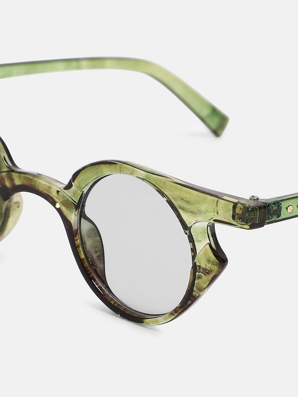 The Carnival Round Sunglass - Army Green