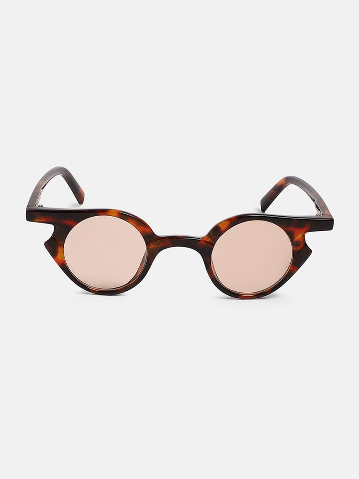 The Carnival Round Sunglass - Coffee Brown