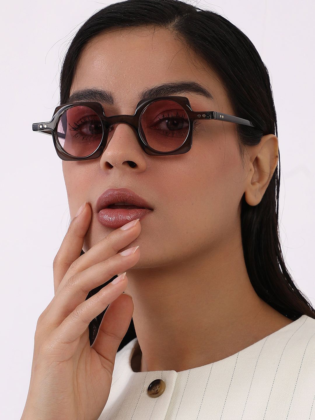 The Carnival Square Sunglass - Charcoal Grey
