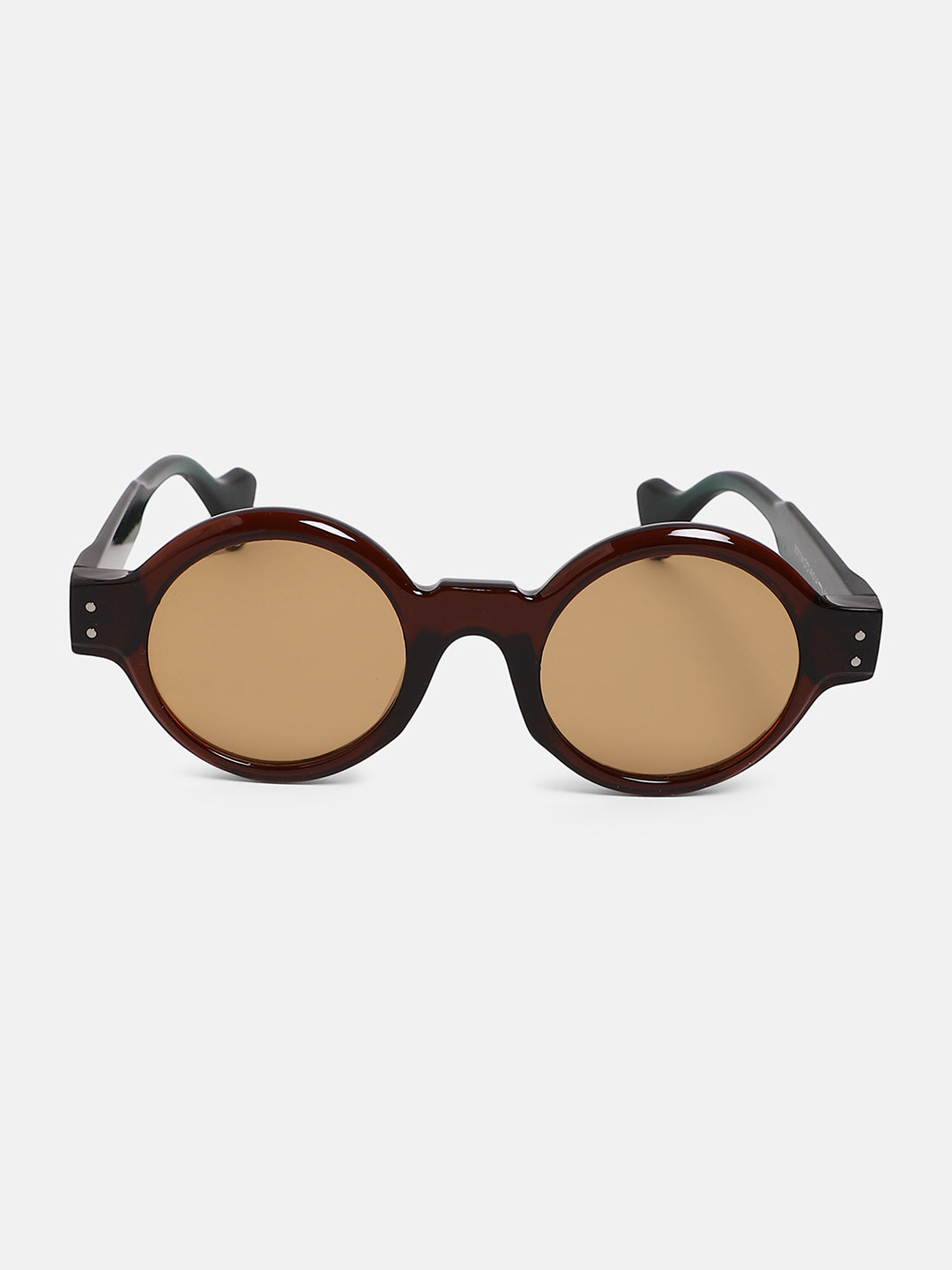 The Scholar Round Sunglass - Forest Green:Coffee Brown