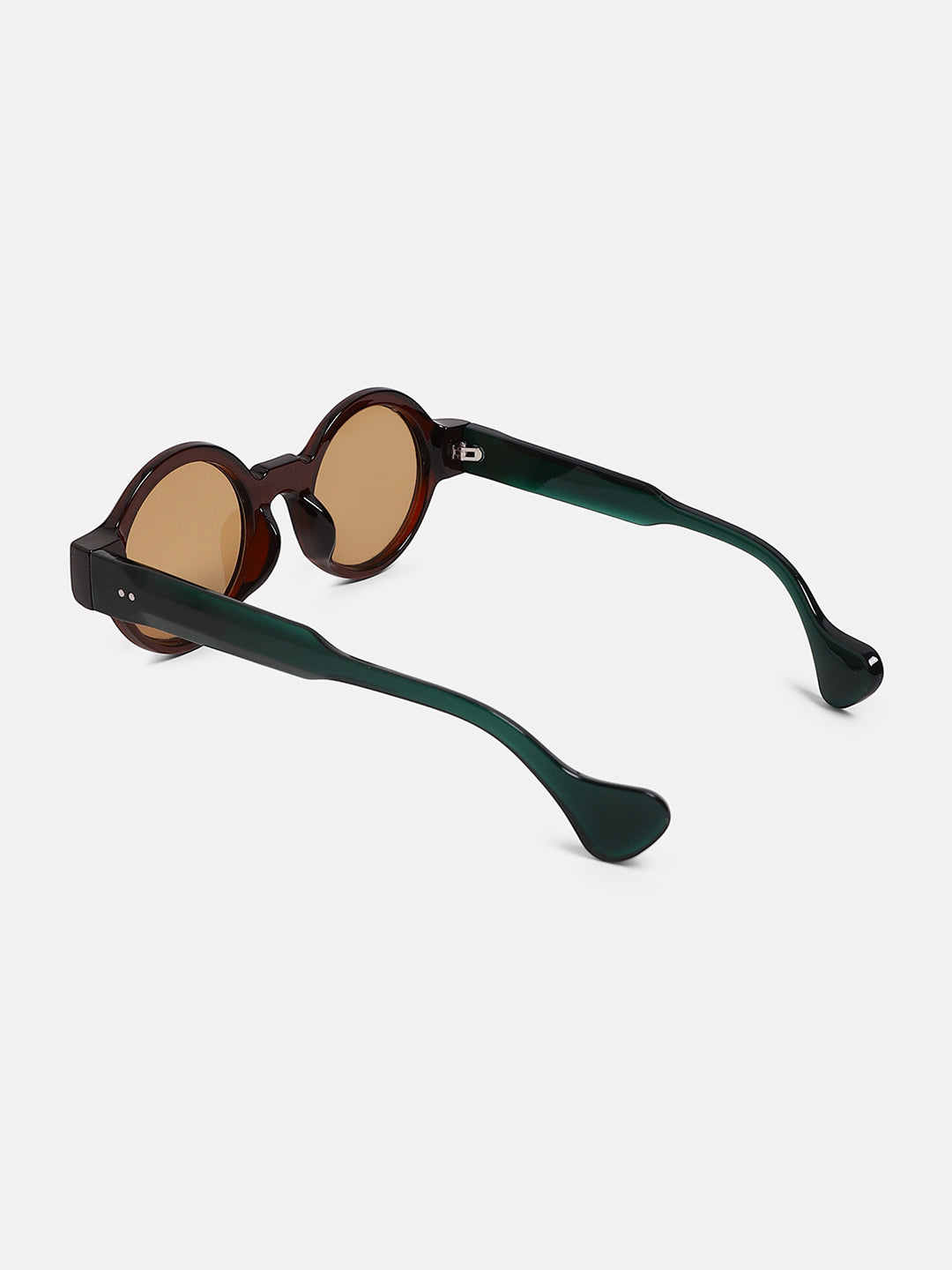 The Scholar Round Sunglass - Forest Green:Coffee Brown