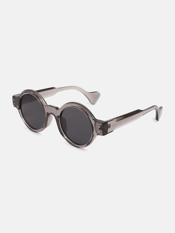The Scholar Round Sunglass - Charcoal Grey