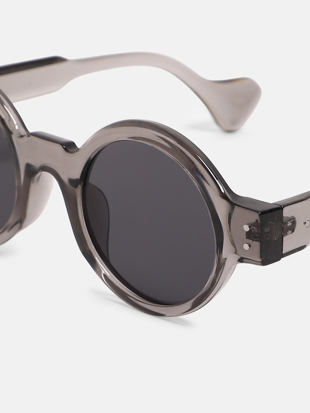 The Scholar Round Sunglass - Charcoal Grey