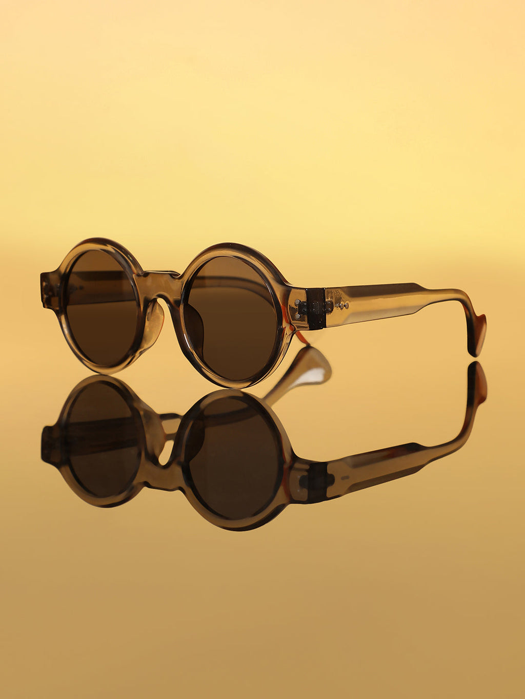 The Scholar Round Sunglass - Charcoal Grey