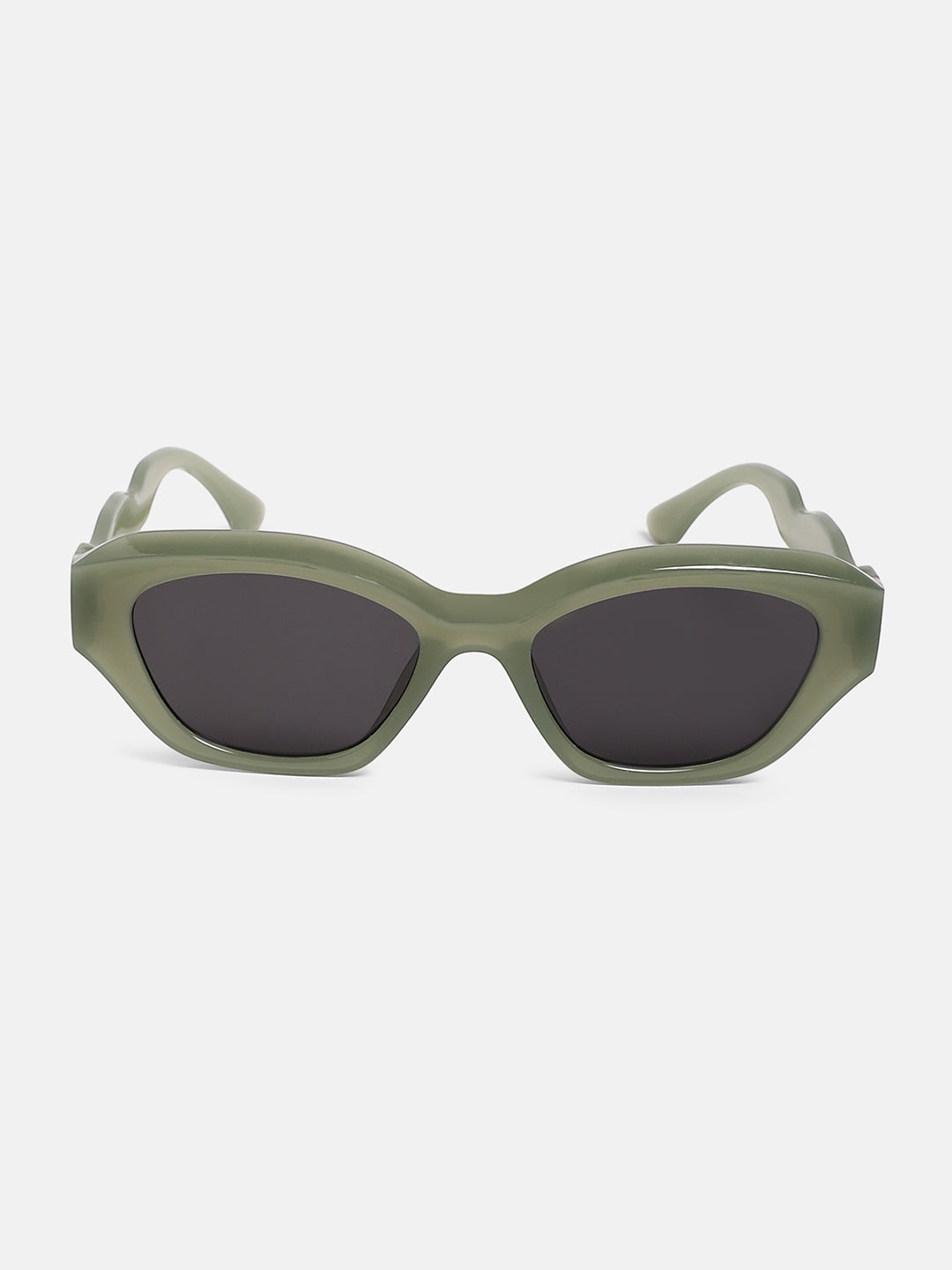 The Swirly Cateye Sunglass - Olive Green