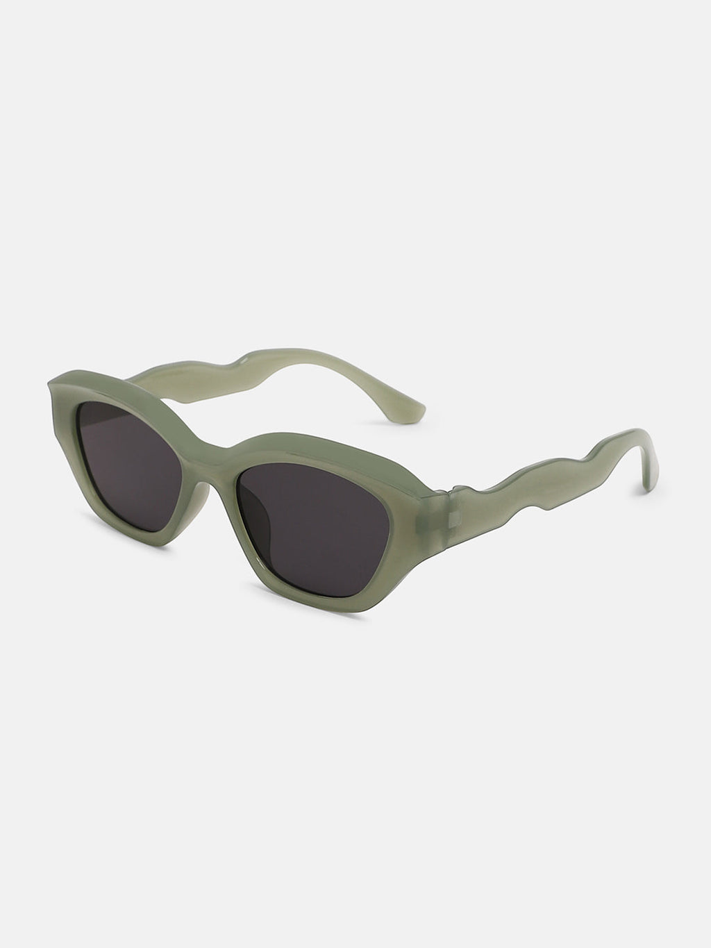 The Swirly Cateye Sunglass - Olive Green