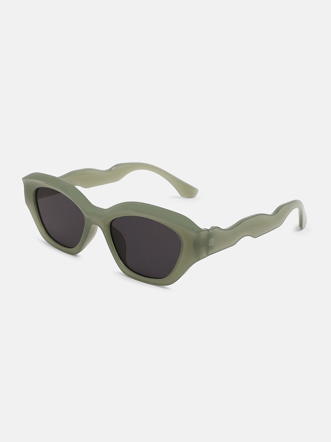 The Swirly Cateye Sunglass - Olive Green