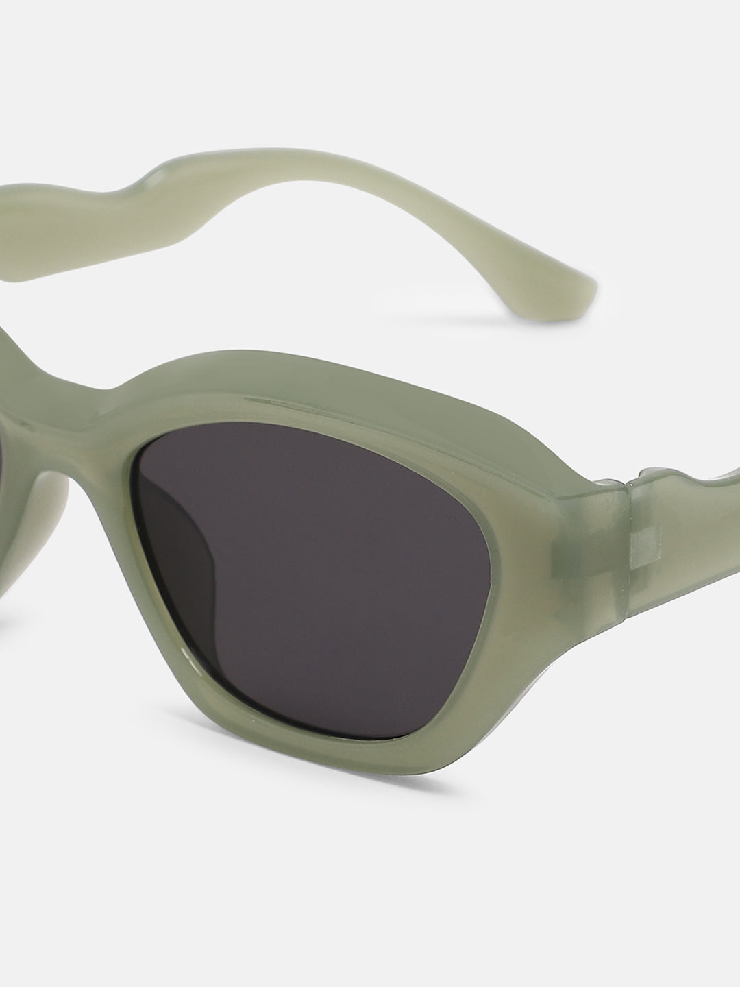 The Swirly Cateye Sunglass - Olive Green