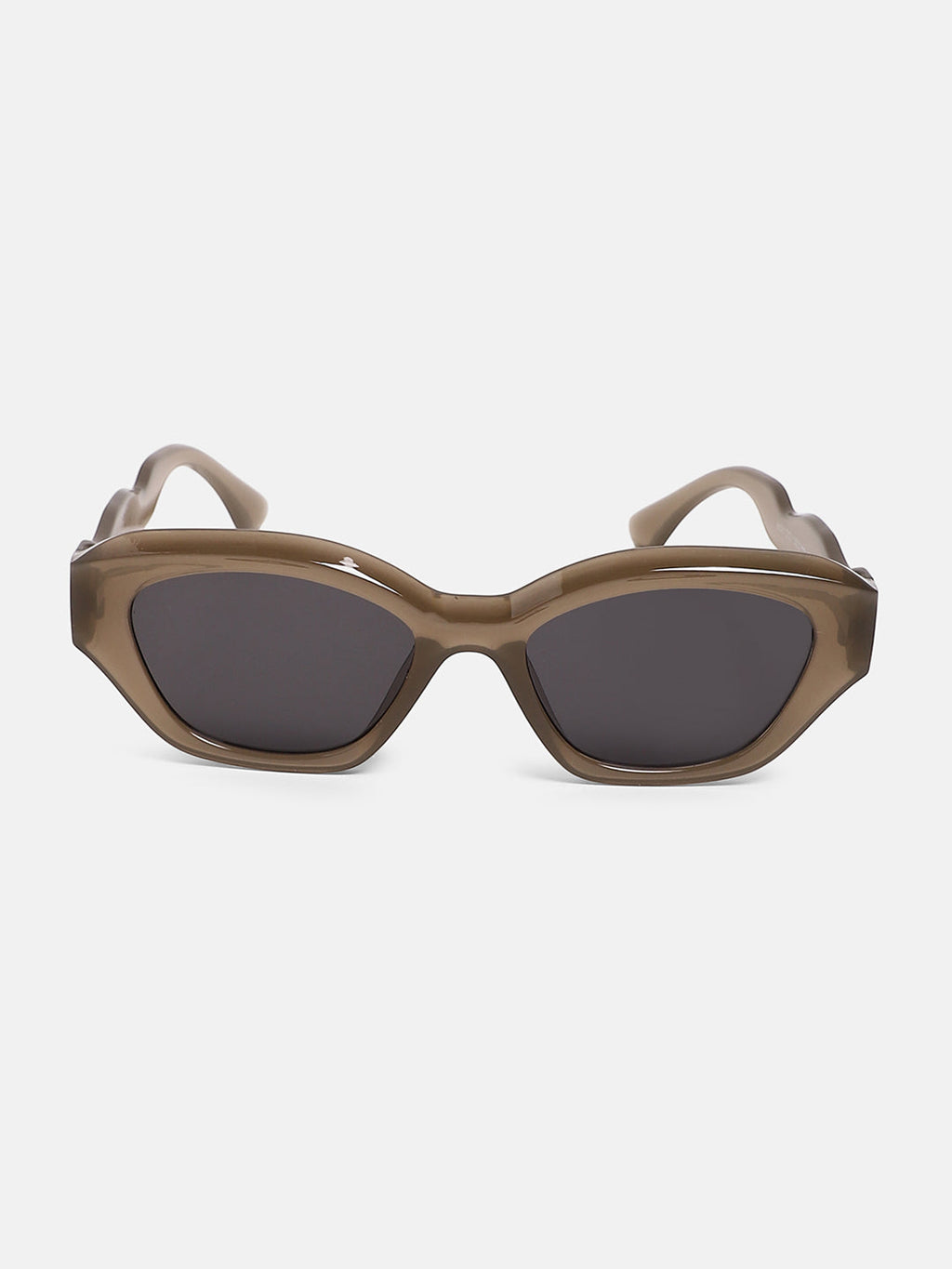 The Swirly Cateye Sunglass - Taupe Brown