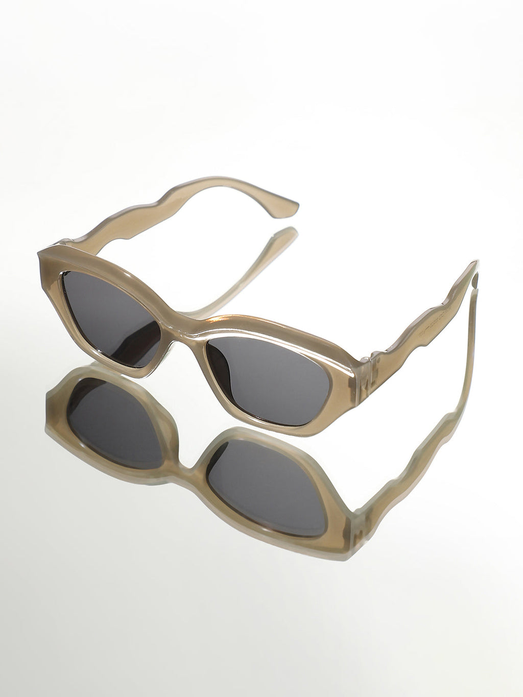 The Swirly Cateye Sunglass - Taupe Brown
