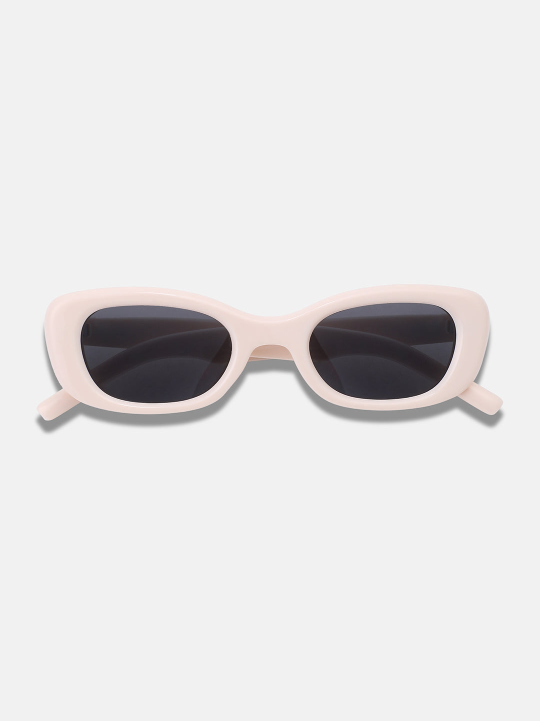 The Retro Rectangular Sunglass - Daisy White