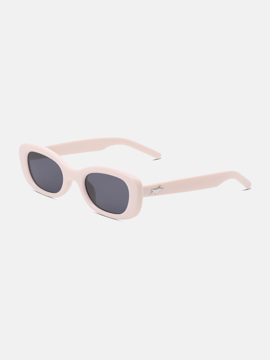 The Retro Rectangular Sunglass - Daisy White