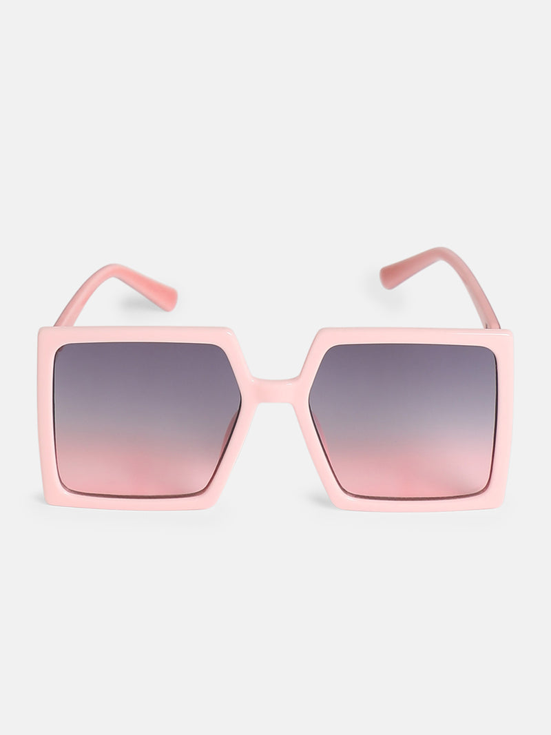 The Aura Oversized Square Sunglass-Blush Pink