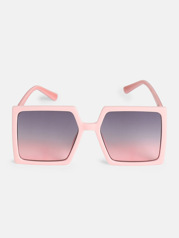 The Aura Oversized Square Sunglass-Blush Pink