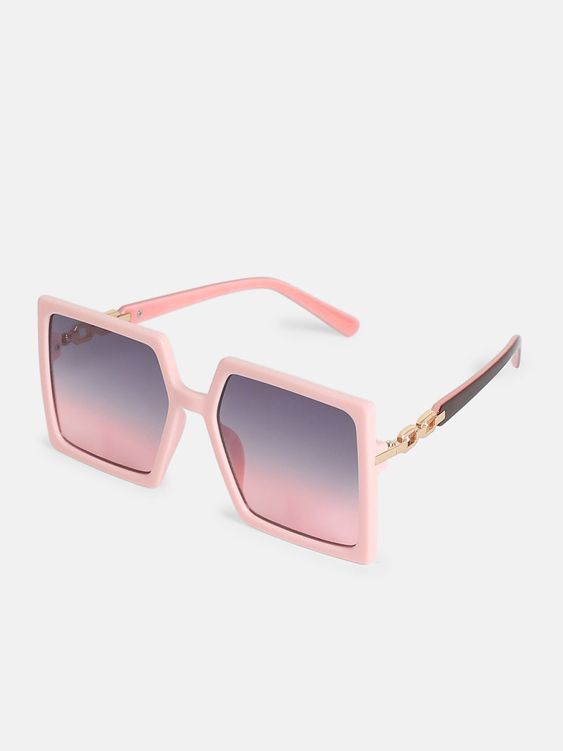 The Aura Oversized Square Sunglass-Blush Pink
