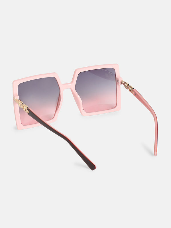 The Aura Oversized Square Sunglass-Blush Pink