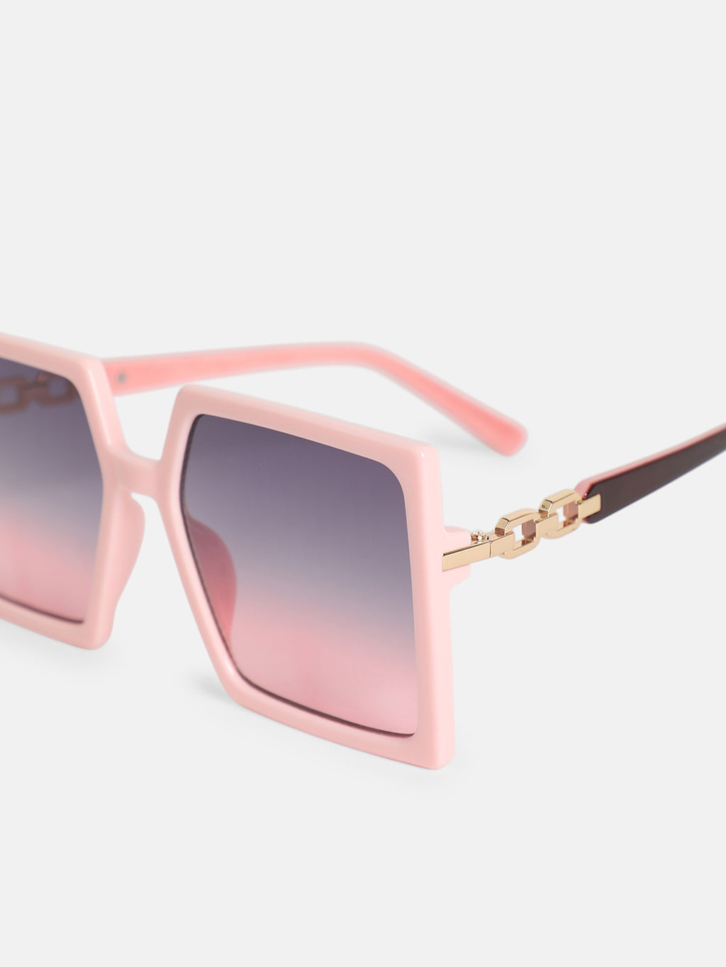 The Aura Oversized Square Sunglass-Blush Pink