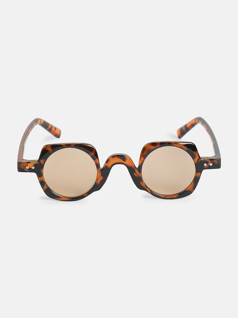 The Retro Round Sunglass-Tortoise Brown